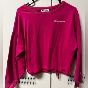 Pink champion sweatshirt. Worn once. XS. New with tags